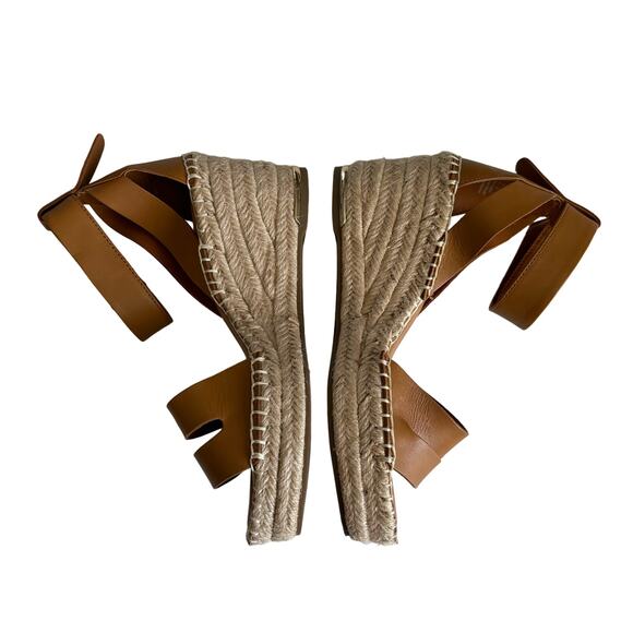 Franco Sarto Callia Cognac Strappy Leather
Wedge Espadrille Sandals Size 7 - Picture 4 of 7